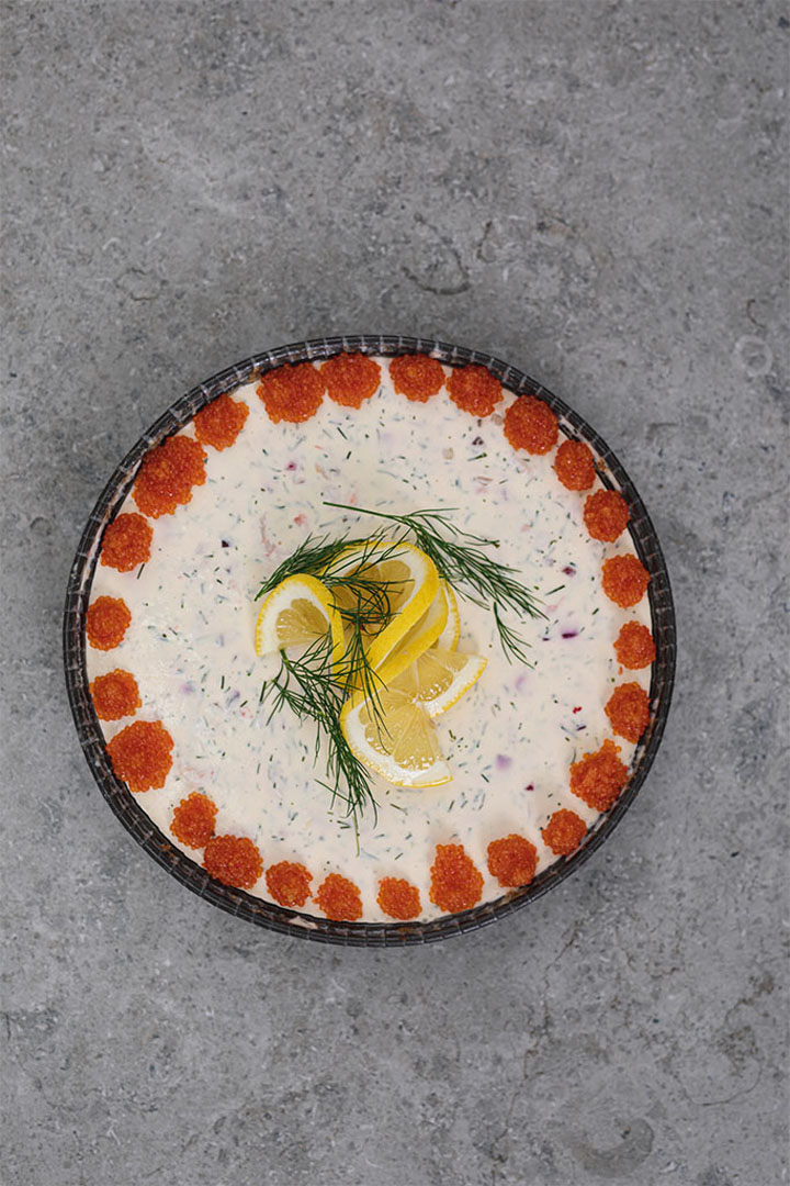 Cheesecake på räkor och kräftor 
